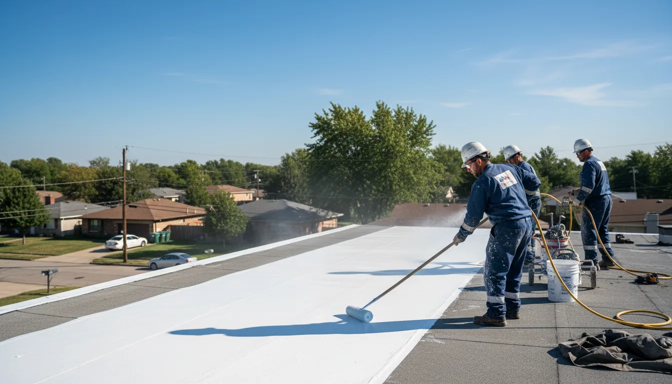 Commercial roof coating in Elvaston, IL near me